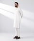 Men's Stitched Kurta White Dobby Suit